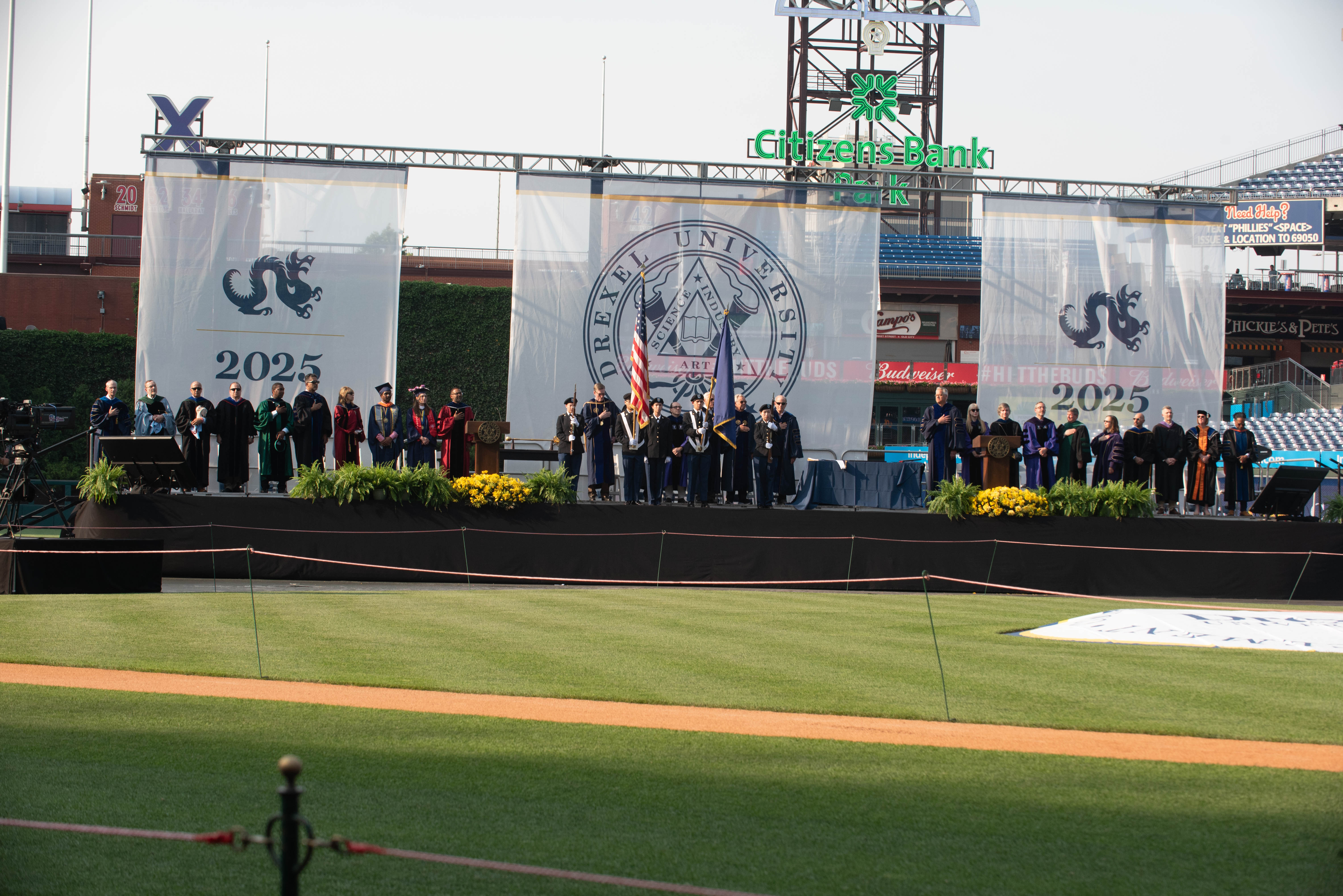 The full stage at Drexel's 2025 Commencement.