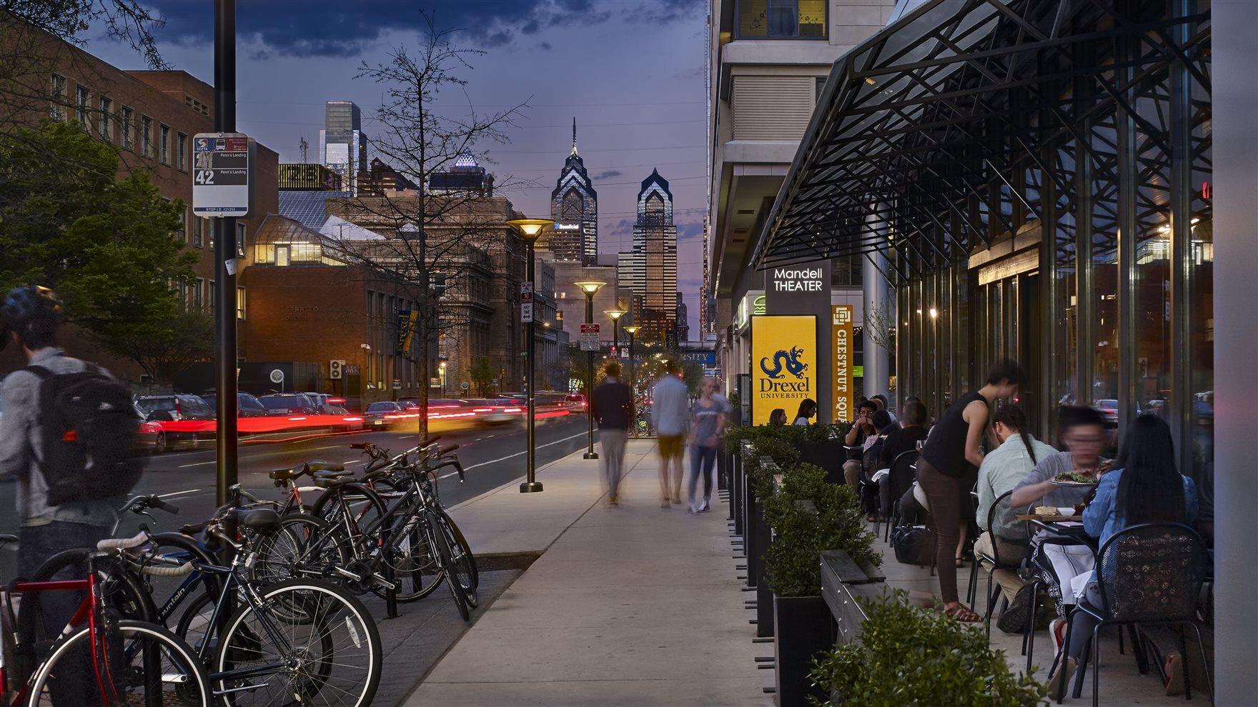 Chestnut Square in the evening