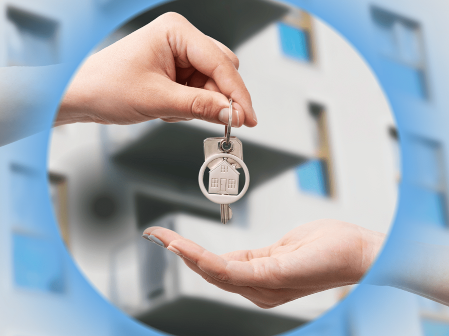 two hands receiving key