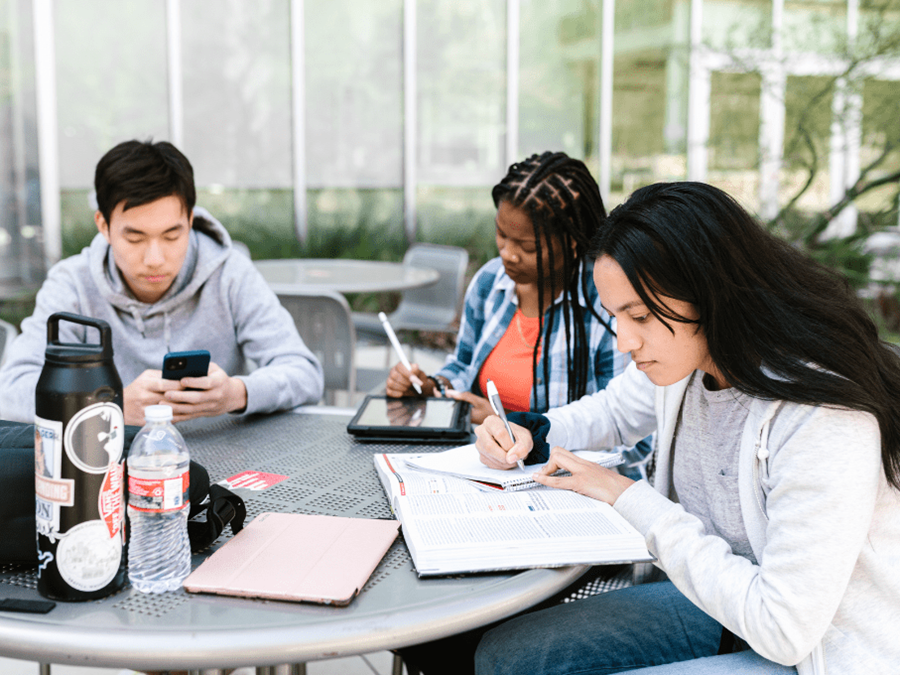 college students studying