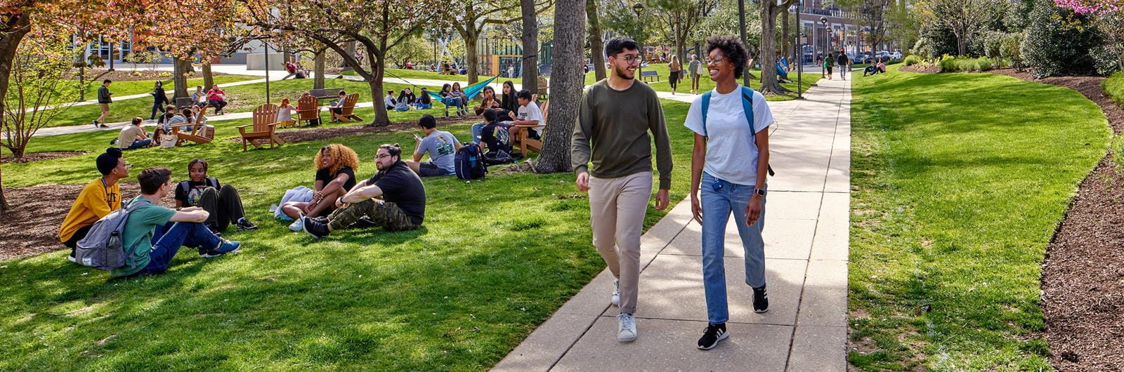 Students on Lancaster Walk