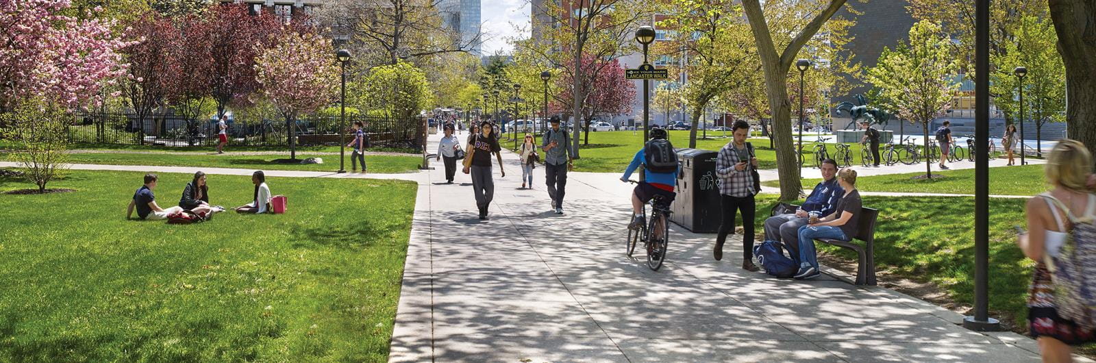 Students on Lancaster Walk