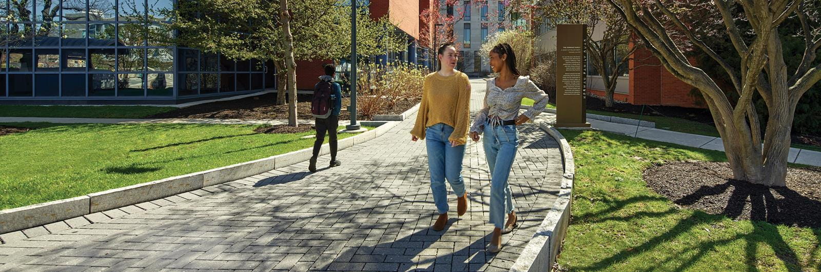 Students walking on campus