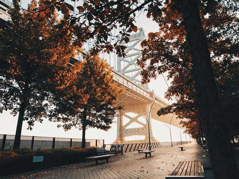 a view of the Ben Franklin Bridge