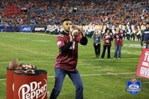 Isaiah Hoffman making one of the winning football throws.