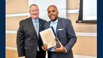 Mayor Jim Kenney, left, with Allen Riddick.