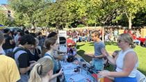 Students at the involvement fair on Lancaster Walk