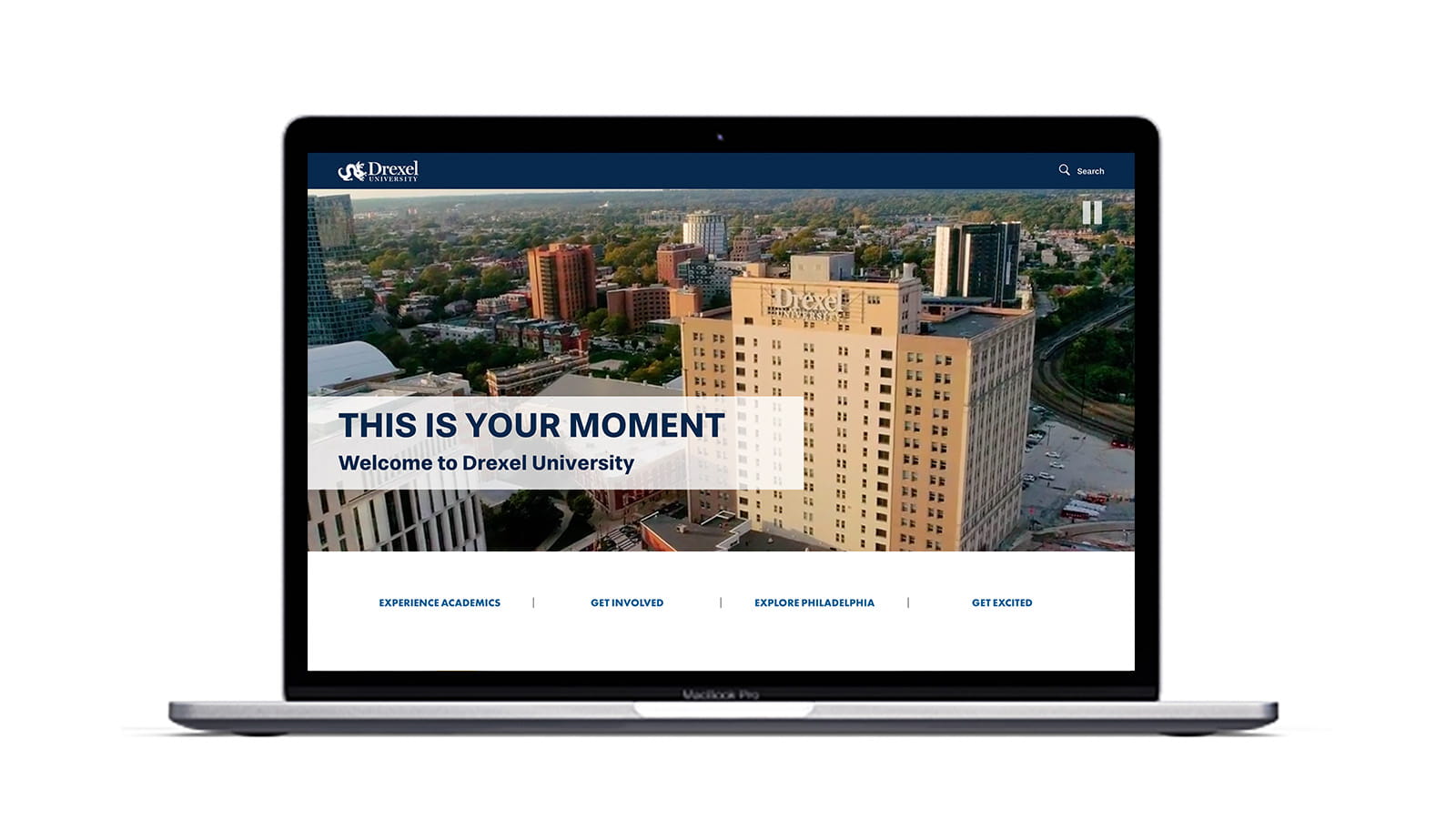 Drexel Moment Website on Laptop