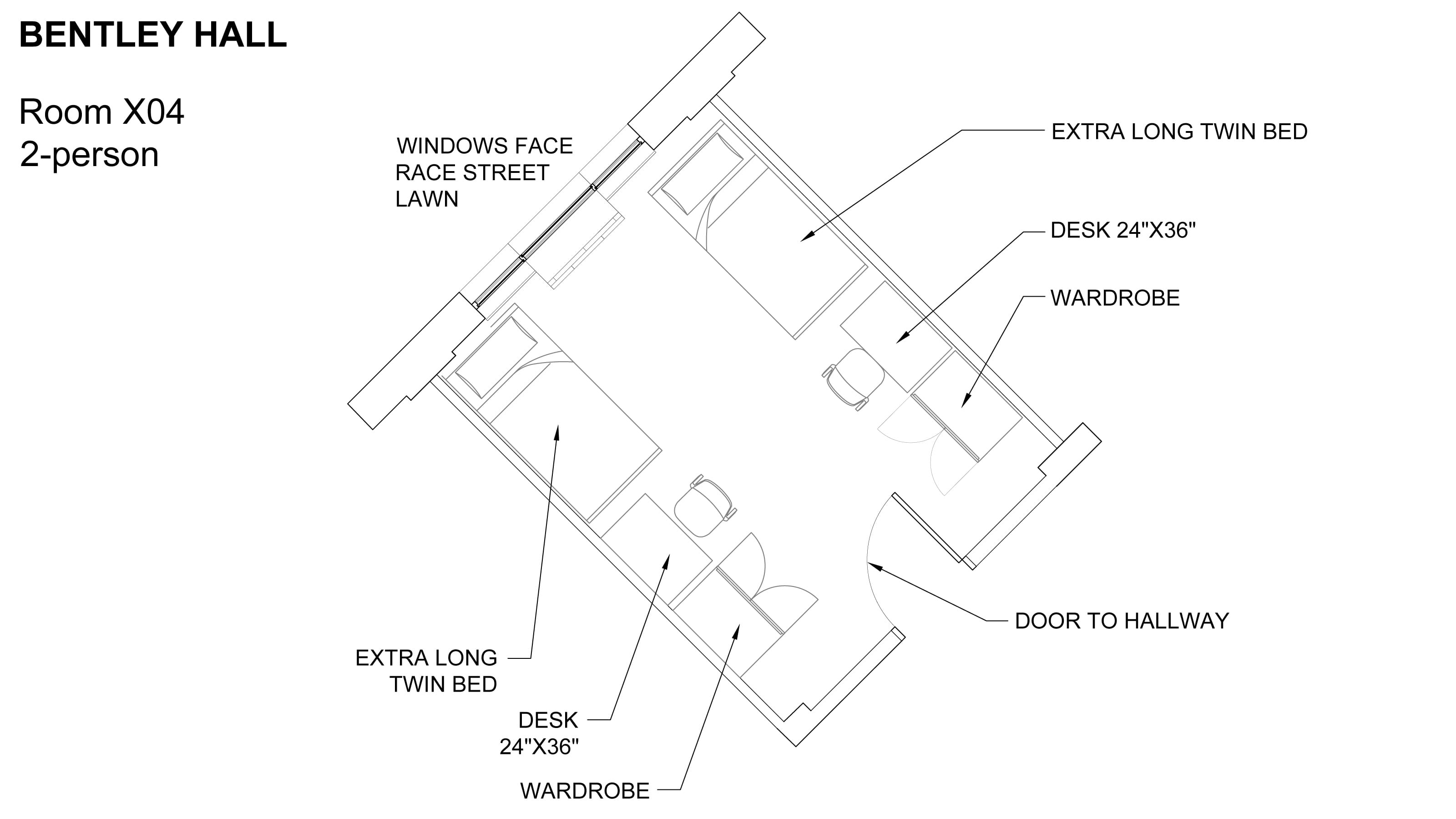 Bentley Hall Room Floor Plan