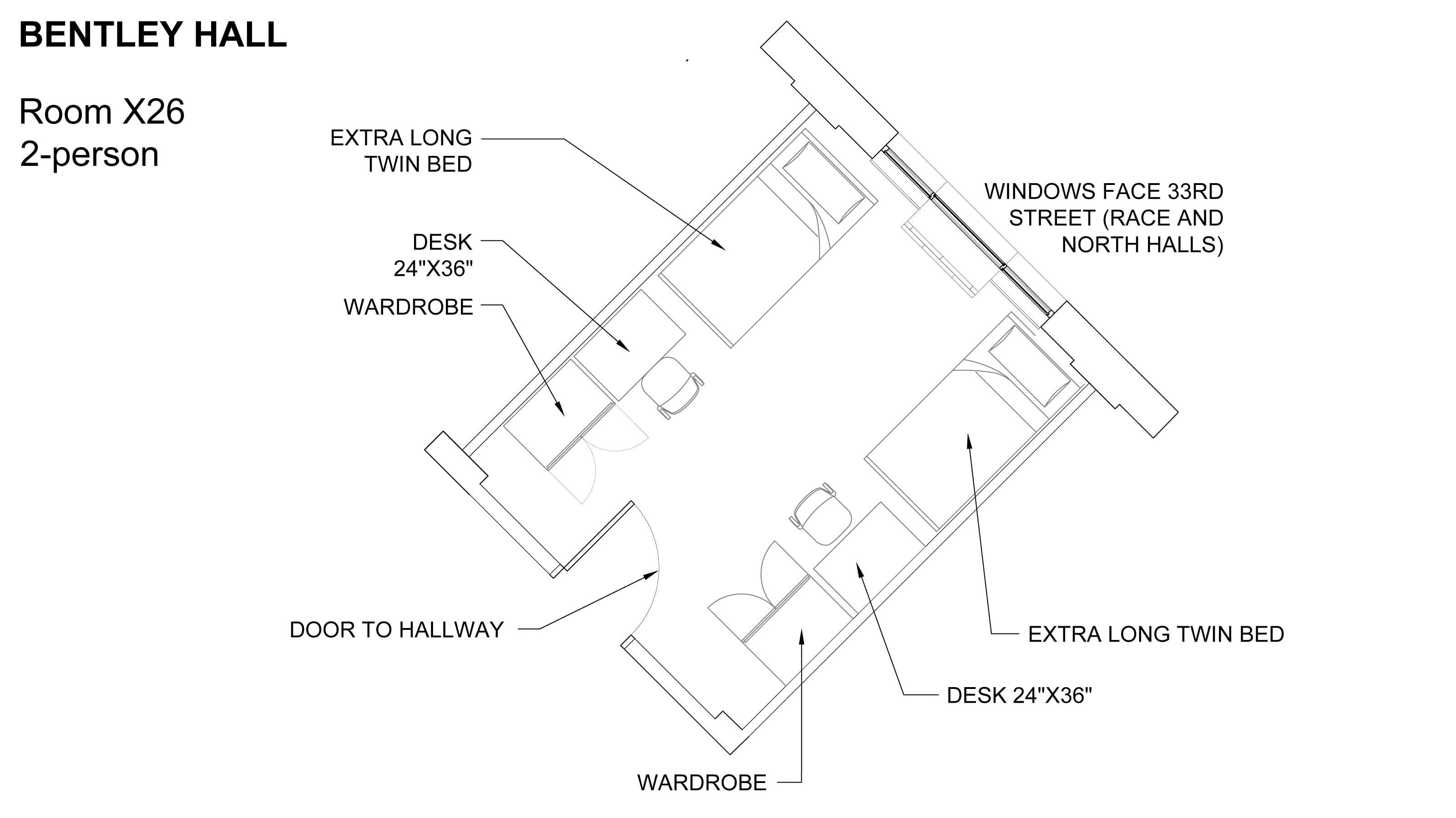 Bentley Hall Room Floor Plan