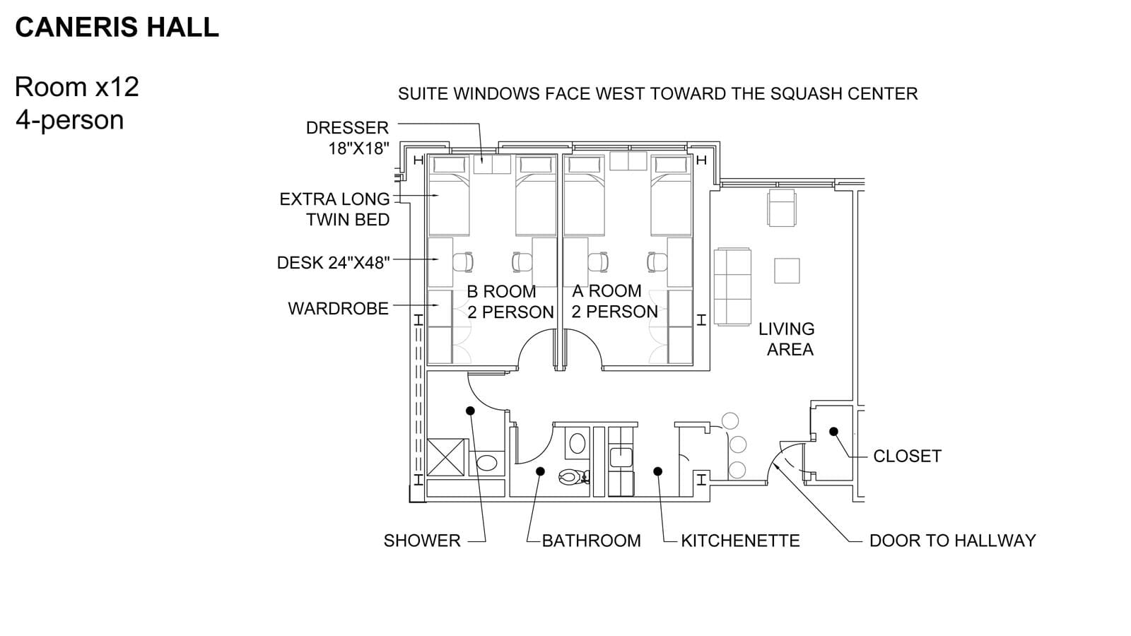 Caneris Hall Suite Floor Plan