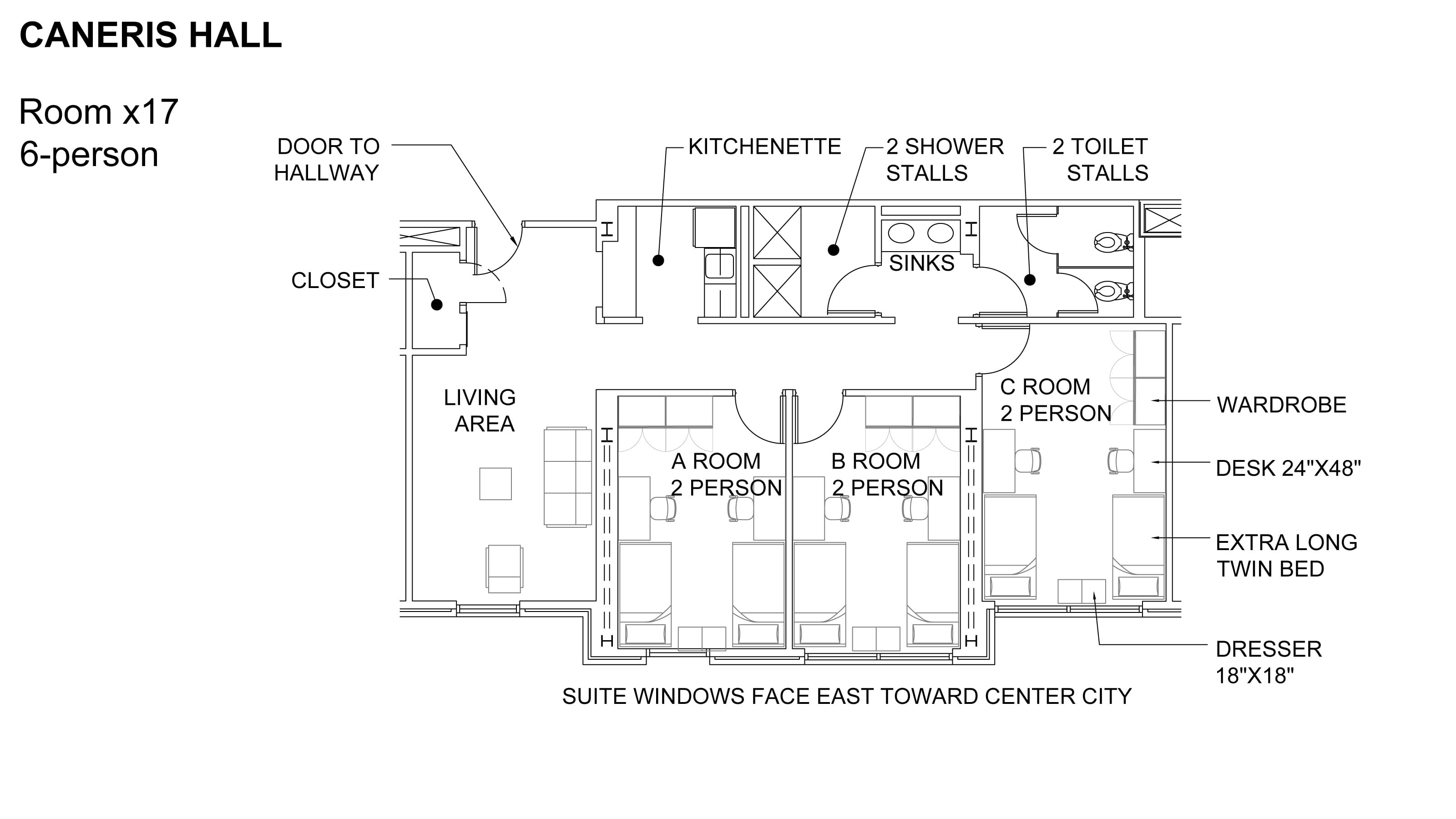 Caneris Hall Suite Floor Plan