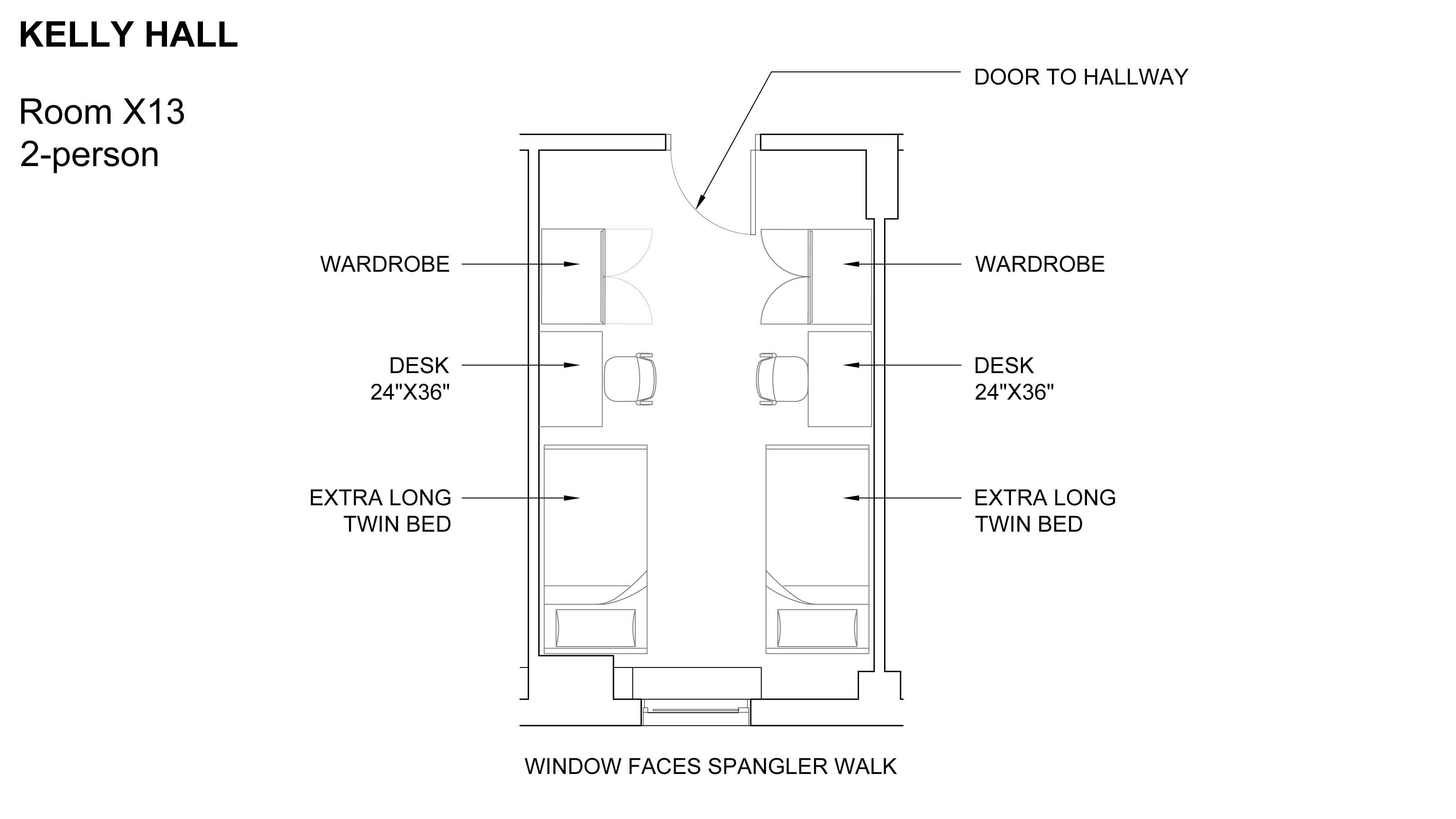 Kelly Hall Room Floor Plan