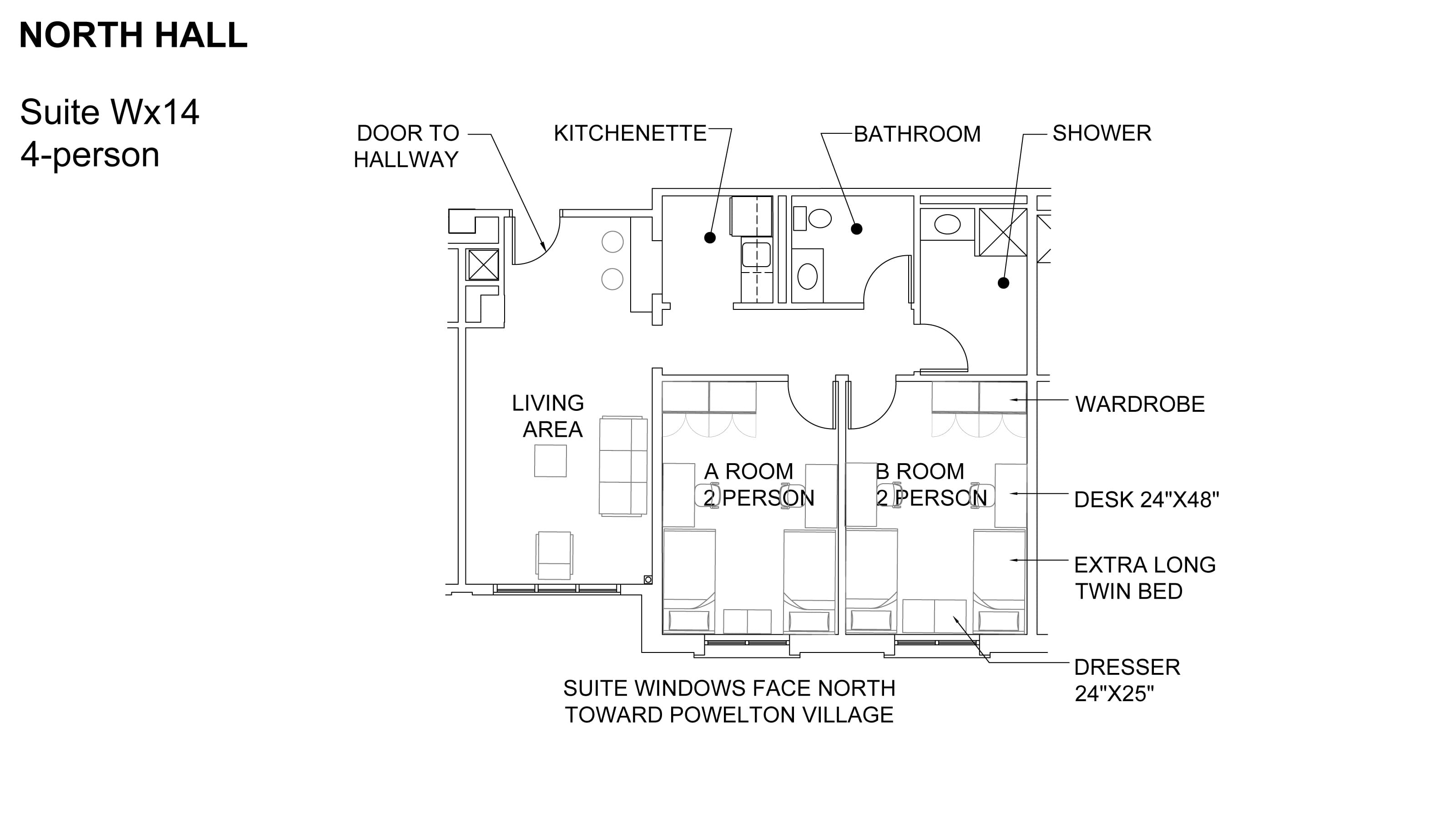 North Hall Suite Floor Plan
