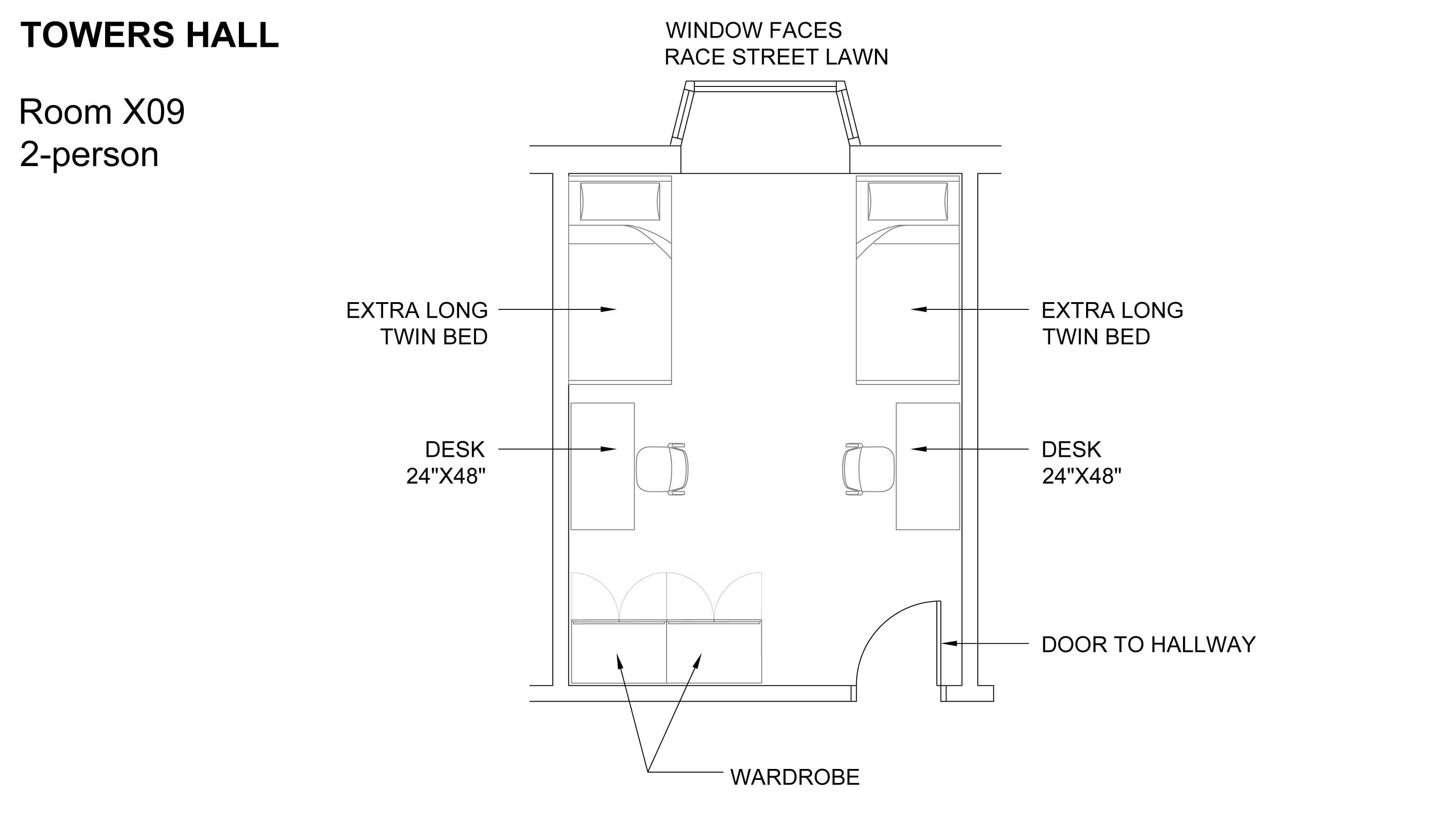 Towers Hall Room Floor Plan