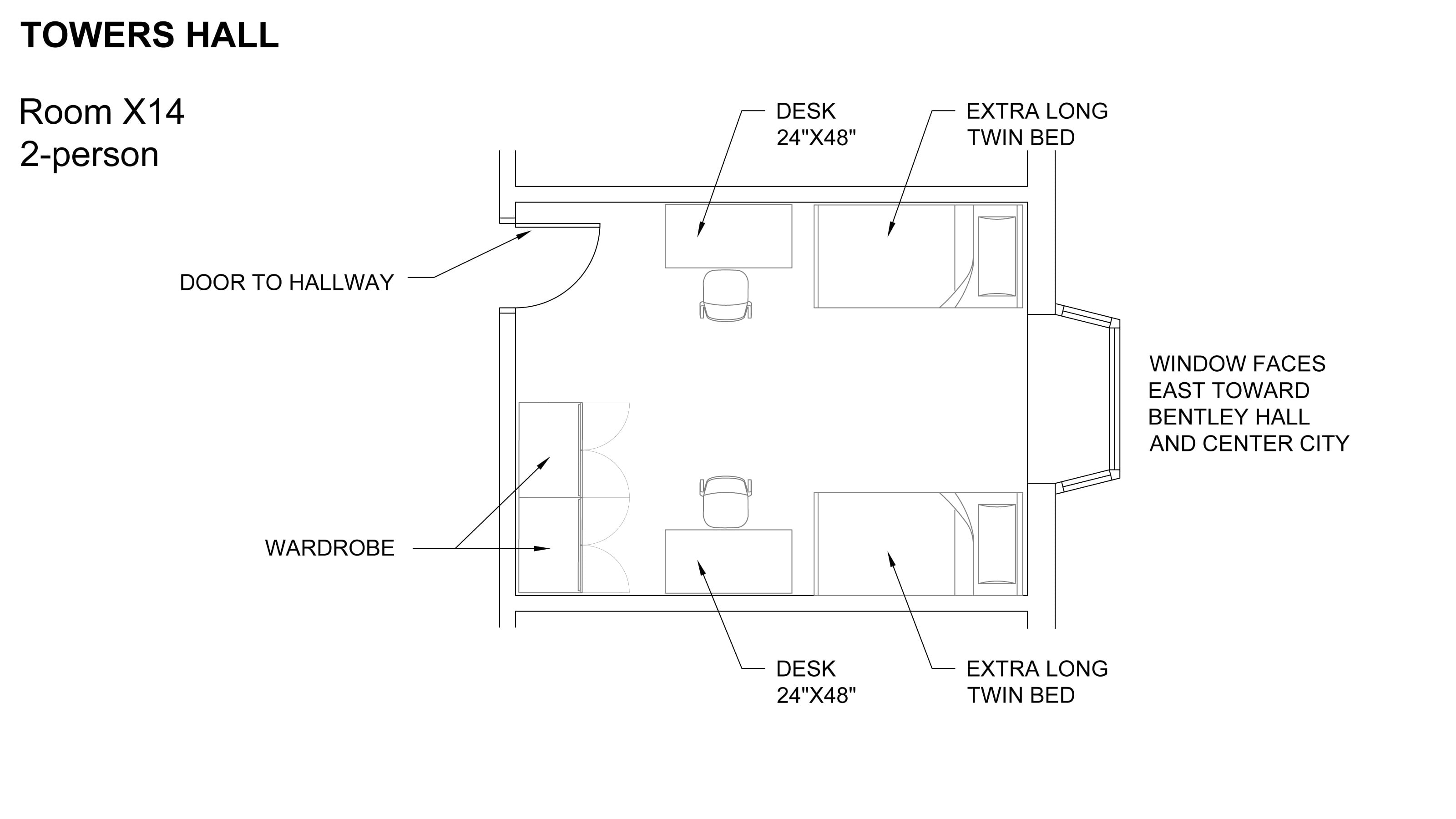 Towers Hall Room Floor Plan