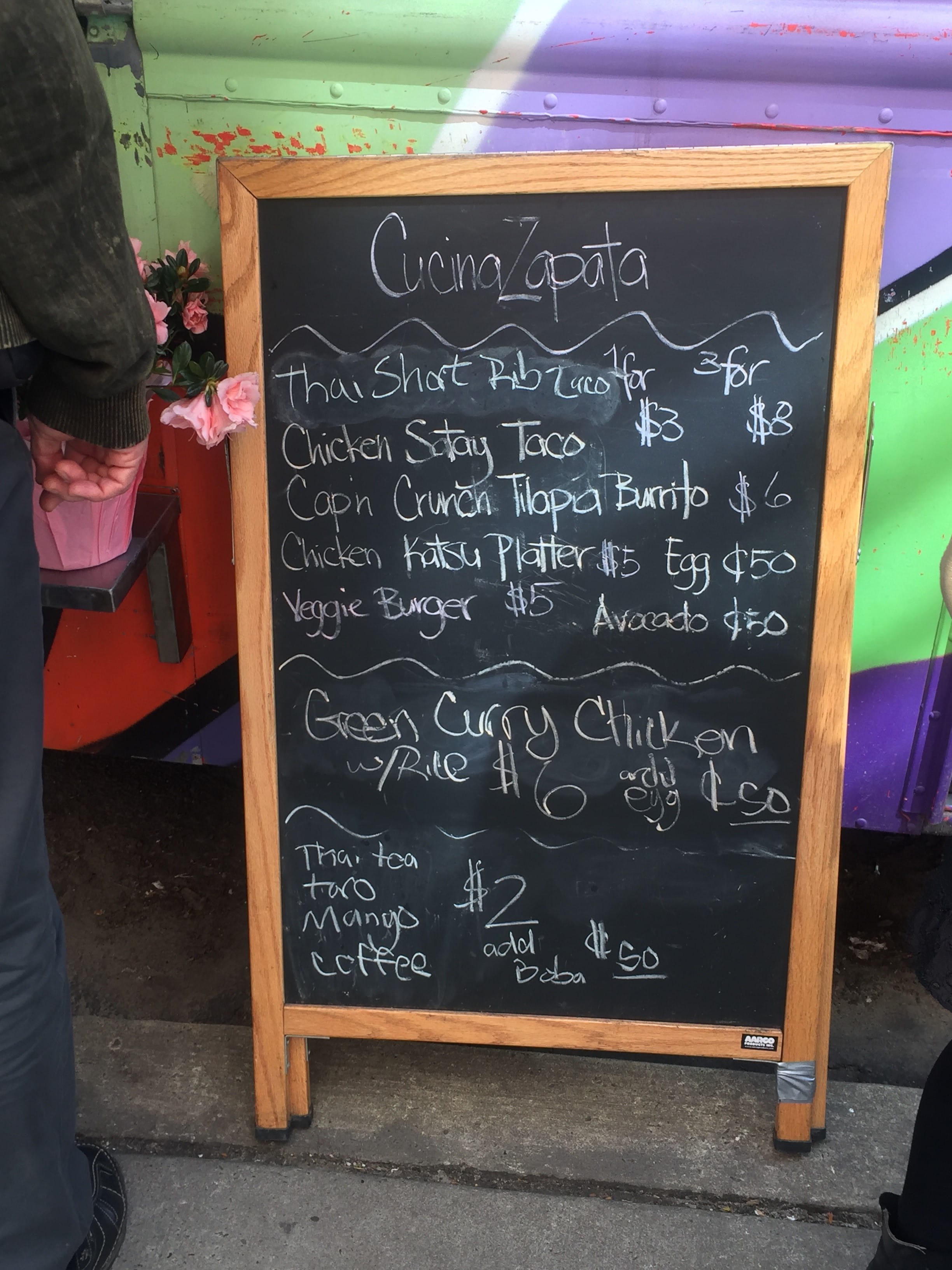 Cucina Zapata menu