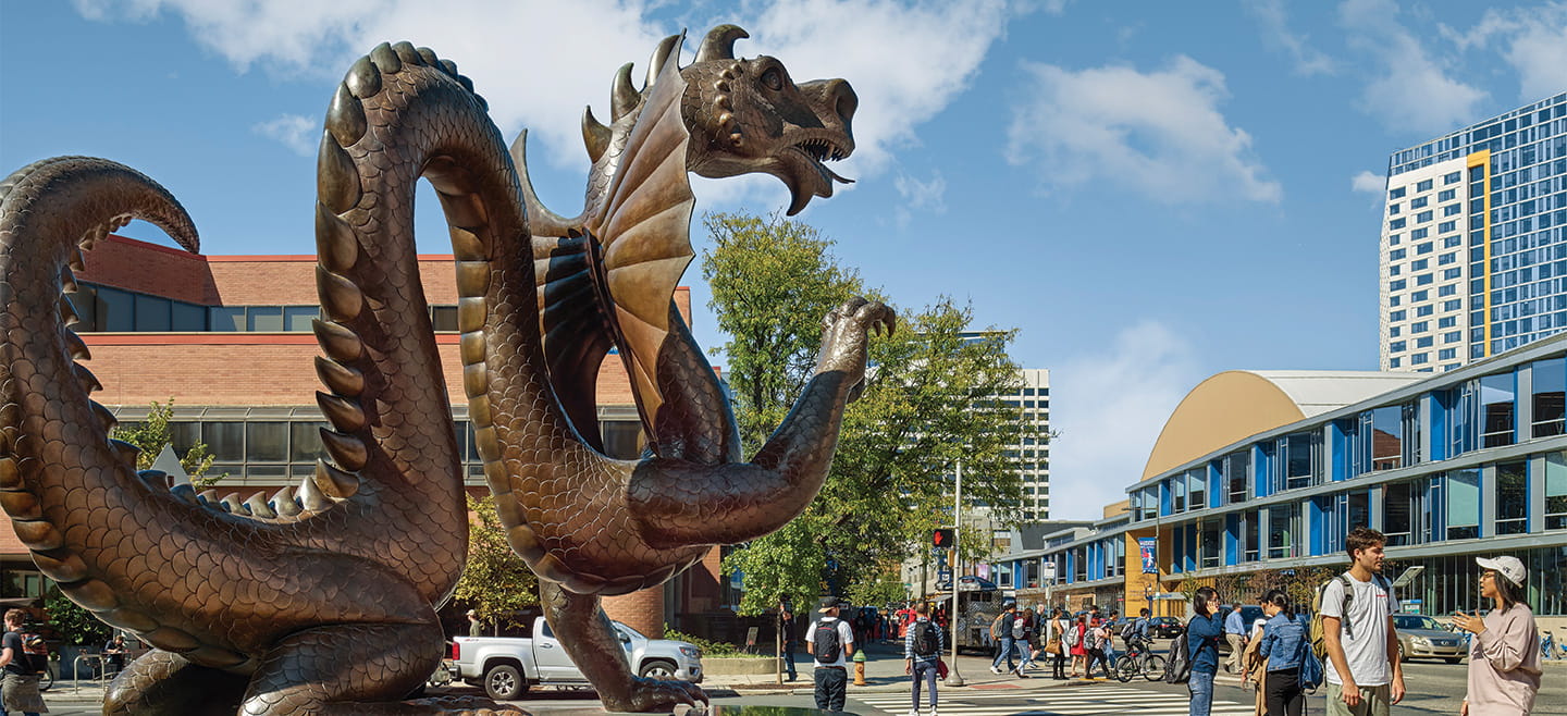 Mario the dragon statue